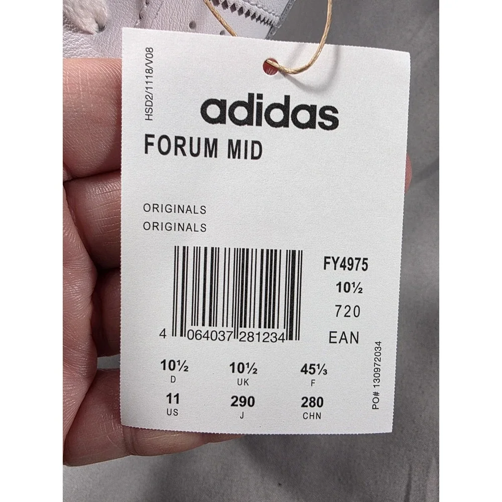 Adidas Forum Mid Men Size 11 Triple White Leather Basketball Sneakers NWOB